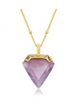 Beaverbrooks 18Ct Gold Plated Silver Amethyst Pendant