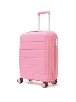Rock Luggage Tulum 8 Wheel Hardshell Cabin Suitcase - Bubblegum Pink