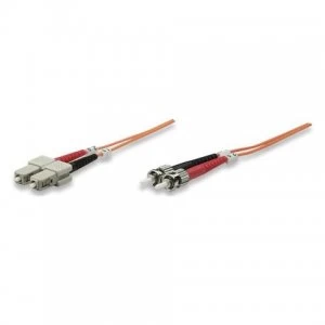 Intellinet Fibre Optic Patch Cable Duplex Multimode ST/SC 50/125 m OM2 10m LSZH Orange Fiber Lifetime Warranty