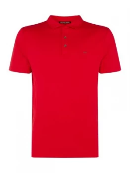 Mens Michael Kors Slim Fit Sleek Polo Shirt Red