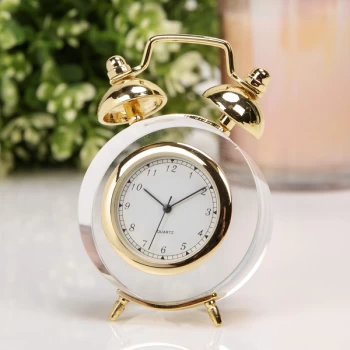 WILLIAM WIDDOP Miniature Glass Clock - Alarm Clock
