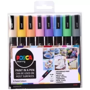 Posca Paint Marker Pen Set Pastel Medium Tip Pack of 8