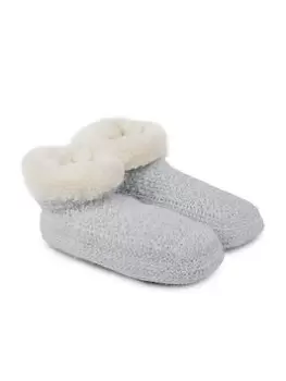 TOTES 1PP KNITTED TEXTURE BOOTIES, Grey, Women