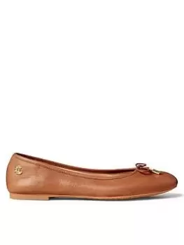 Lauren by Ralph Lauren Jayna Flat Shoes - Tan, Size It/Eu 37 = UK 4, Women