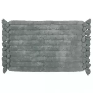 Furn Tassel Ribbed Bath Mat (One Size) (Charcoal)