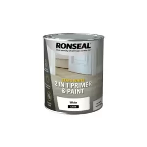 Ronseal Stays White 2-in-1 Primer & Paint Satin 2.5L