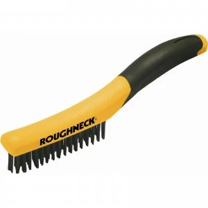 Roughneck Shoe Handle Soft Grip Wire Brush 4 Rows