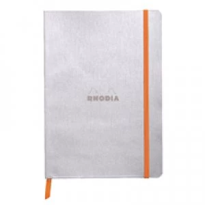 Rhodiarama Soft Cover A5 160 Pages Silver Notebook 117401C