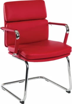 Teknik Deco Faux Leather Visitors Chair - Red