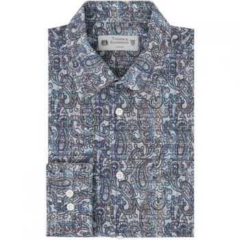 Turner and Sanderson Cairngorms Multicoloured Paisley Printed Shirt - Blue