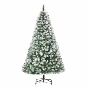 Frosted Artificial Christmas Tree with Pinecones 180cm, Green