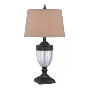 Dennison 1 Light Table Lamp Palladian Bronze, E27