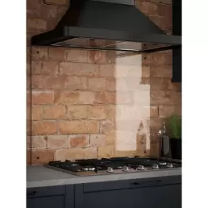 Clear Glass Kitchen Splashback Matt Black Caps) 900mm x 750mm - Clear