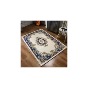 Oriental Weavers - Royal Indian Cream Blue 200cm x 285cm Rectangle - Blue and Ivory