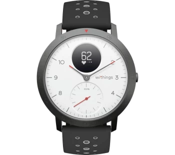 WITHINGS Steel HR Sport Smartwatch - White, Grey & Black, Silicone Strap