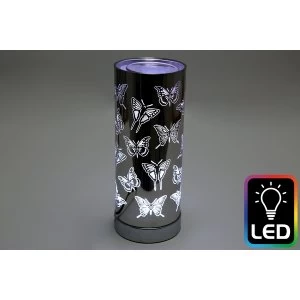Butterfly LED Tall Black Oil Burner (UK Plug)