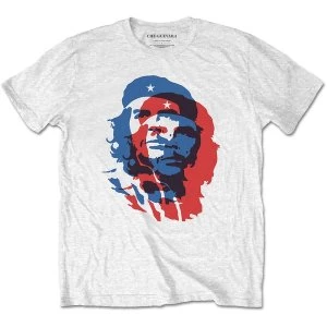 Che Guevara - Blue and Red Unisex Large T-Shirt - White