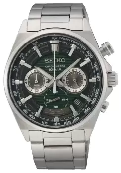 Seiko SSB405P1 Mens Chronograph Black and Green Dial Watch