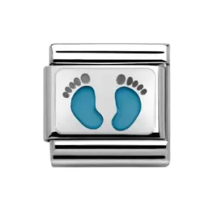 Nomination Classic My Family Baby Blue Footprints Charm