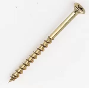 Screw-Tite Yellow Zinc-Plated Case & Through Hardened Woodscrew (Dia)4mm (L)60mm, Pack Of 100