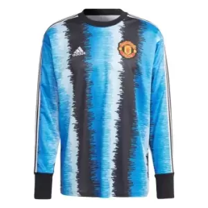 adidas Manchester United Icon Goalkeeper Jersey Mens - Black / Real Blue