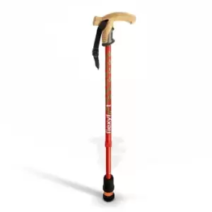 Flexyfoot Premium Cork Handle Walking Stick - Red - Telescopic