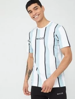 Nicce Stripe T-Shirt - Blue/White