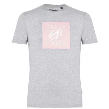 Fresh Ego Kid Mens Box Logo T Shirt - Grey