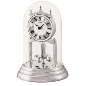 Seiko Anniversary Clock with Rotating Pendulum - Silver