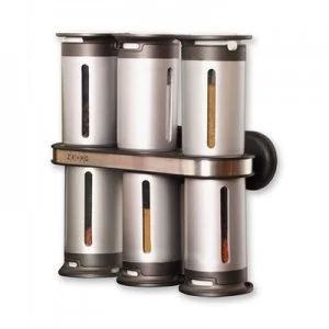 Zevro Zero Gravity 6 Canister Magnetic Wall Mount Spice Stand
