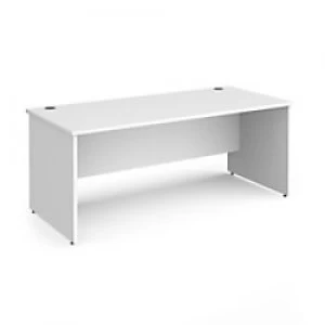 Dams International Rectangular Straight Desk with White MFC Top and Silver Frame Panel Legs Contract 25 1800 x 800 x 725mm