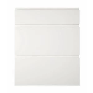 Cooke Lewis Appleby High Gloss White Drawer front W600mm Set of 3