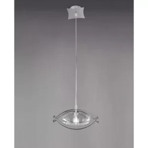 Kromo 1 Bulb G9 pendant light, polished chrome