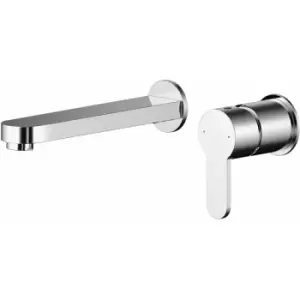 Arvan 2-Hole Wall Mounted Basin Mixer Tap without Plate - Chrome - Nuie