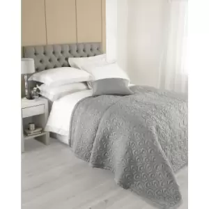 Riva Home Nimes Silk Bedspread (240x250cm) (Pewter)