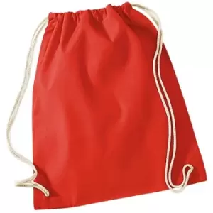 Westford Mill - Cotton Gymsac Bag - 12 Litres (One Size) (Bright Red)