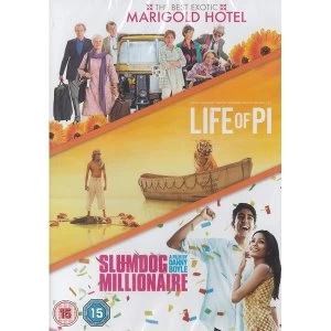 3 Film Collection: The Best Exotic Marigold Hotel Life Of Pi Slumdog Millionaire DVD