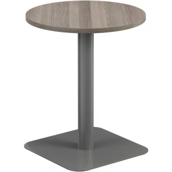 600MM Circular Mid Contract Table - Silver/Grey Oak
