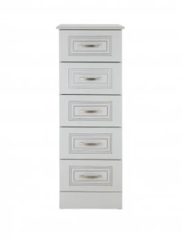 Consort Dorchester Ready Assembled Narrow Chest Of 5 Drawers