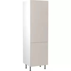 Kitchen Kit Flatpack Slab Kitchen Cabinet Tall Fridge & Freezer 70/30 Unit Ultra Matt 600mm in Light Grey MFC