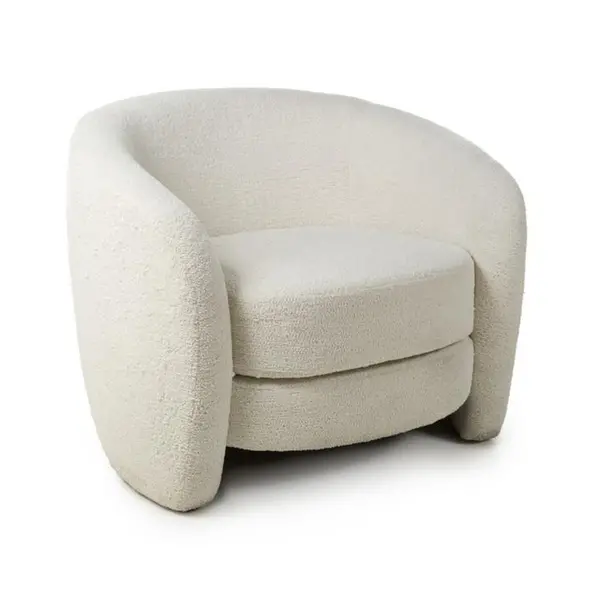 Shankar Petra Boucle Vanilla White Tub Chair - Cream M