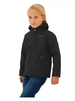 Boys, TOG24 Koroma Softshell Hooded Jacket, Black, Size 8-9 Years