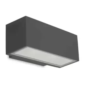 Afrodita 17.5W LED wall light, aluminum and glass, urban gray