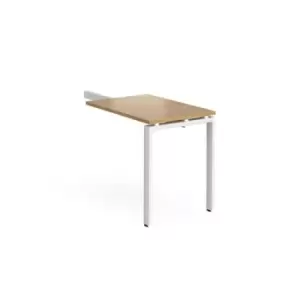 Adapt add on unit single return desk 800mm x 600mm - white frame and oak top