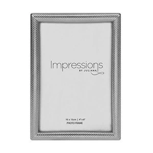 4" x 6" - Impressions Textured Silver Finish Photo Frame