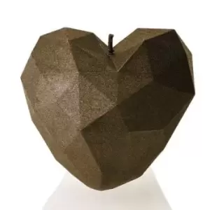 Heart Low Poly Candle &ndash; Brass