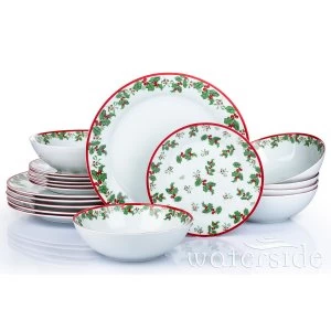 The Waterside 18pc Holly Dinner Set