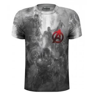 Marvel Comics - Avengers Montage Pocket Logo Unisex XX-Large T-Shirt - Sublimated,White