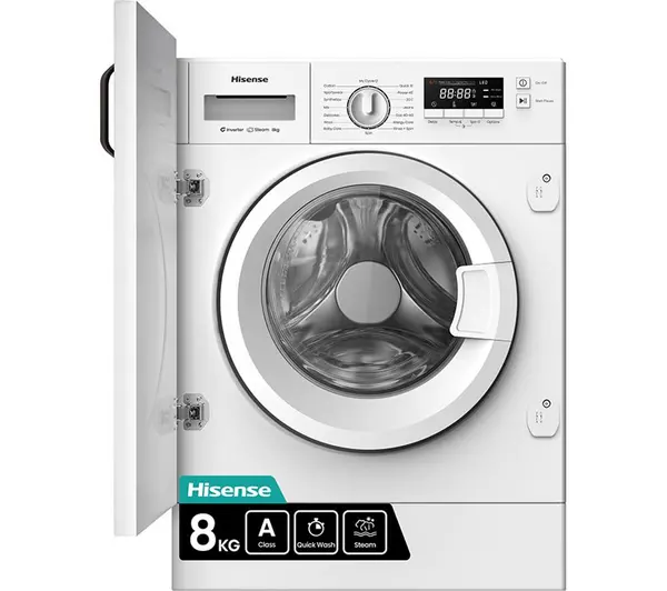 Hisense 3 Series WF3M841BWI Integrated 8kg Washing Machine with 1400 rpm - White - A Rated