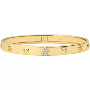 Ladies Michael Kors 14K Gold-Plated Sterling Silver MK Logo Bangle Bracelet